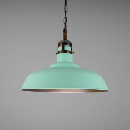 Matlock Large Vintage Factory Brass Pendant Light