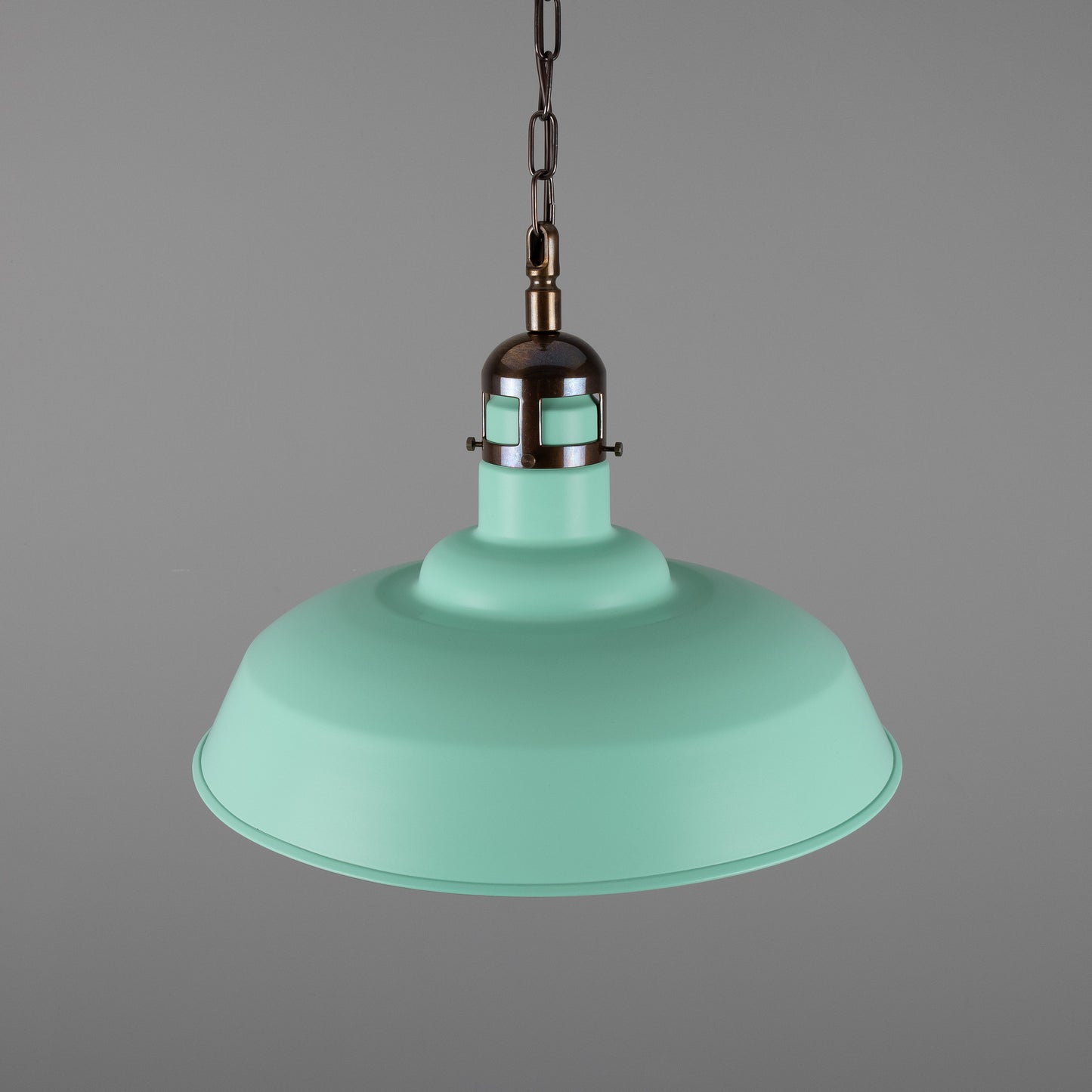 Matlock Large Vintage Factory Brass Pendant Light