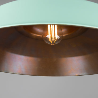 Matlock Large Vintage Factory Brass Pendant Light