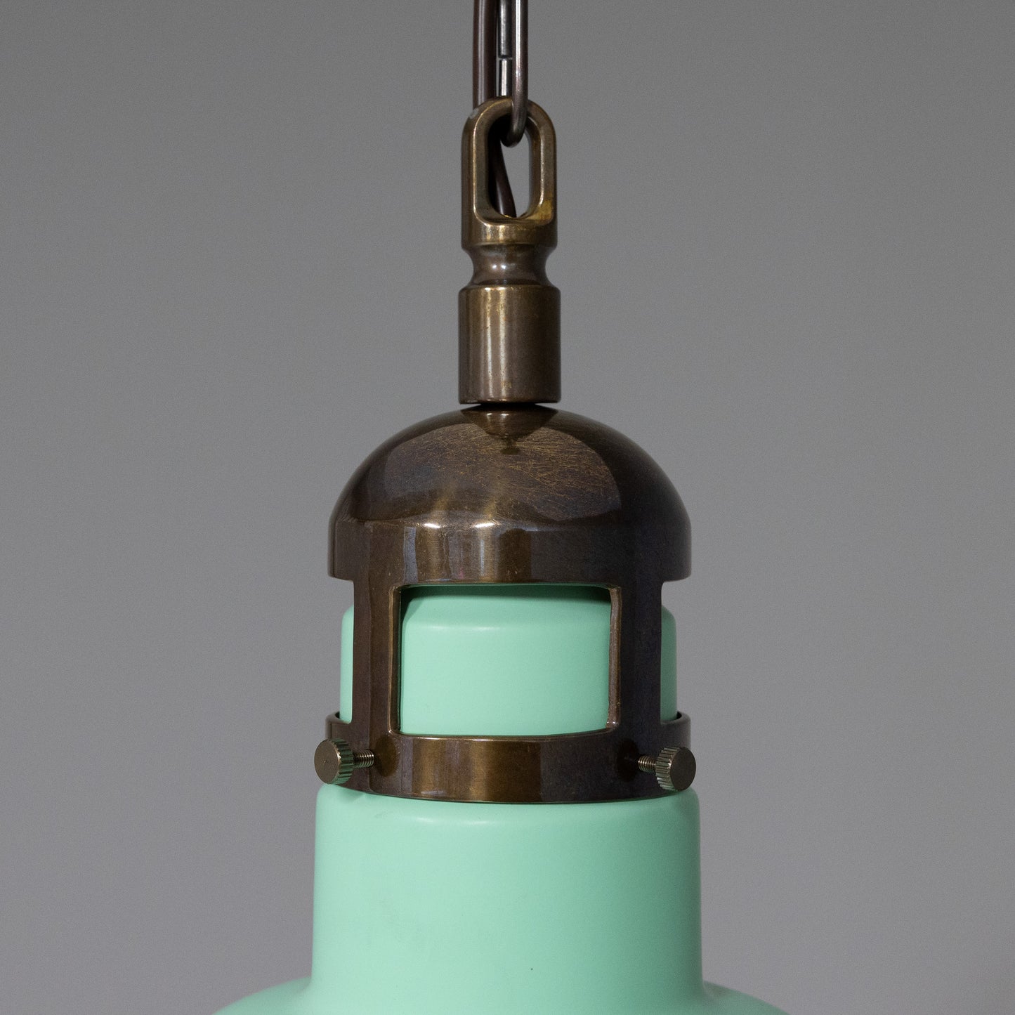 Matlock Large Vintage Factory Brass Pendant Light