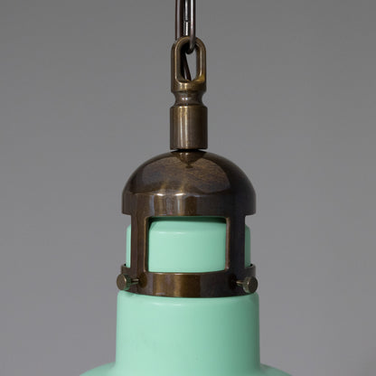 Matlock Large Vintage Factory Brass Pendant Light