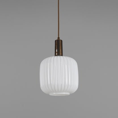 Nahla Reeded Glass and Brass Pendant