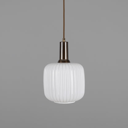 Nahla Reeded Glass and Brass Pendant