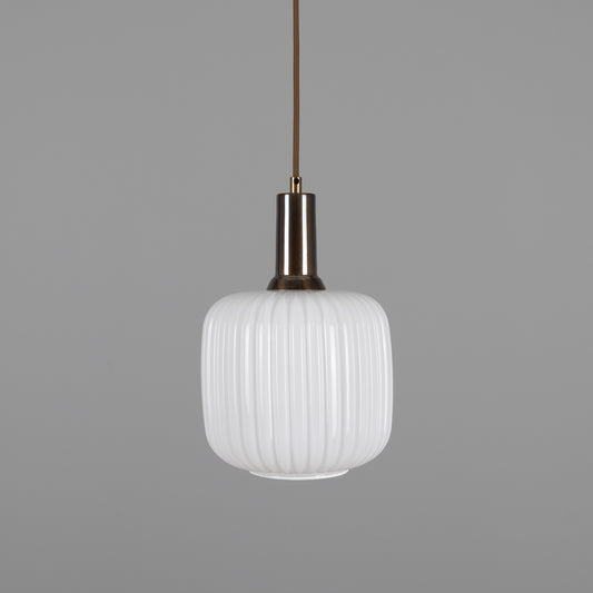 Nahla Reeded Glass and Brass Pendant