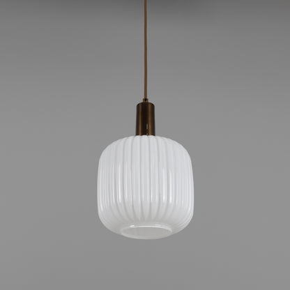 Nahla Reeded Glass and Brass Pendant