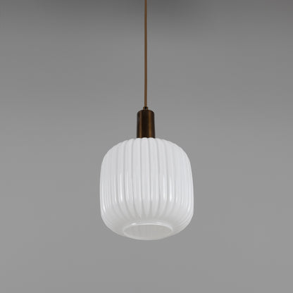 Nahla Reeded Glass and Brass Pendant