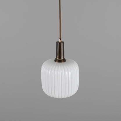 Nahla Reeded Glass and Brass Pendant