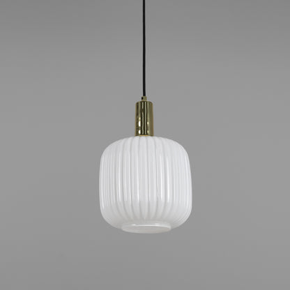 Nahla Reeded Glass and Brass Pendant