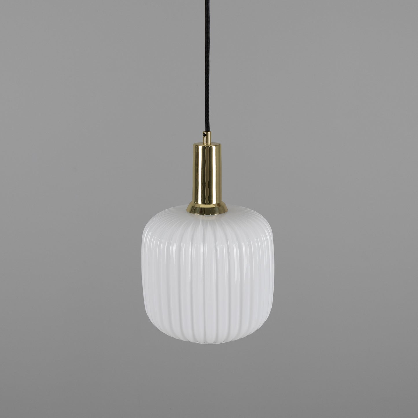 Nahla Reeded Glass and Brass Pendant