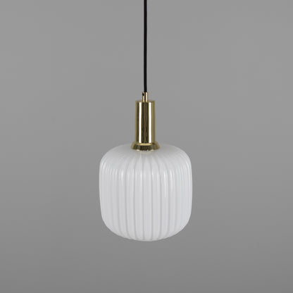 Nahla Reeded Glass and Brass Pendant