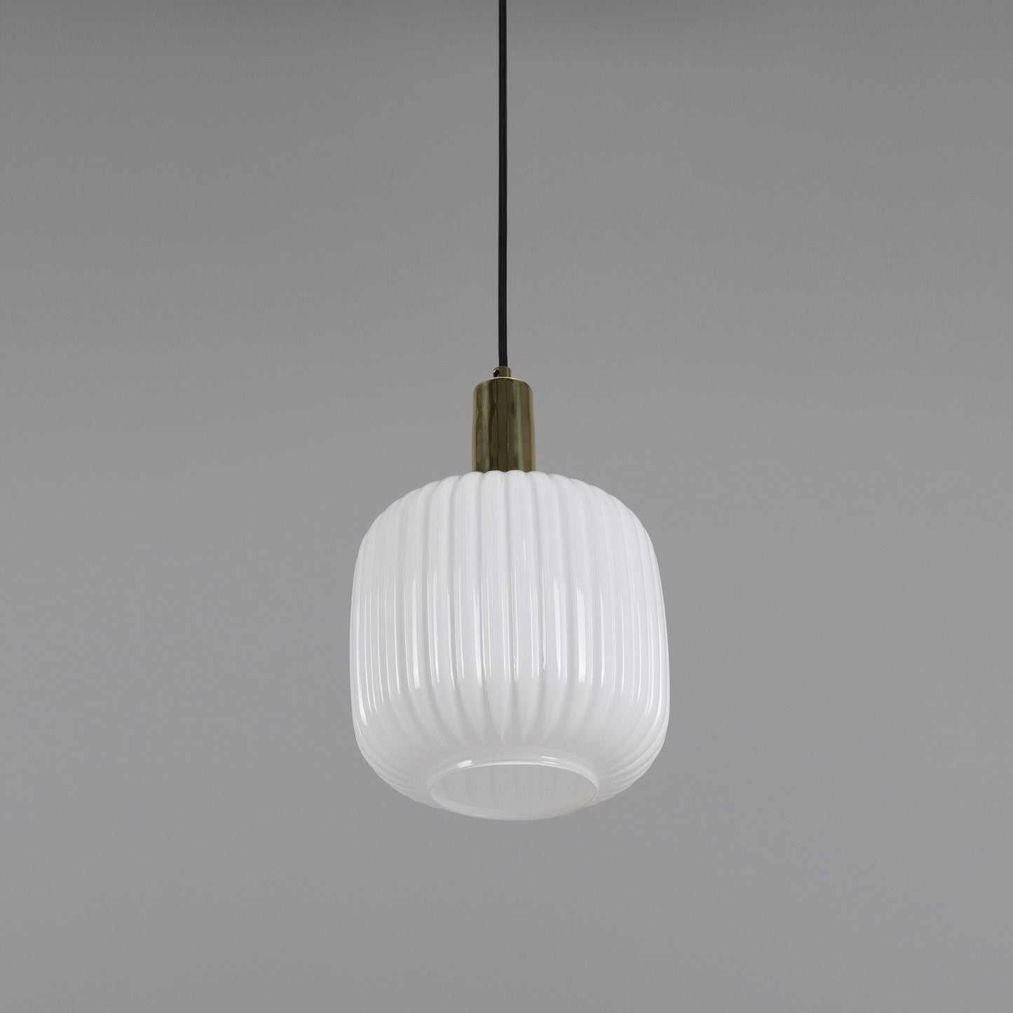 Nahla Reeded Glass and Brass Pendant