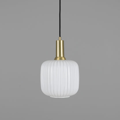 Nahla Reeded Glass and Brass Pendant