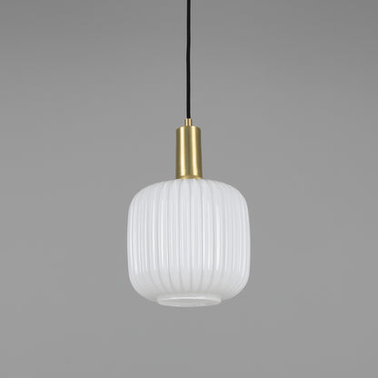 Nahla Reeded Glass and Brass Pendant