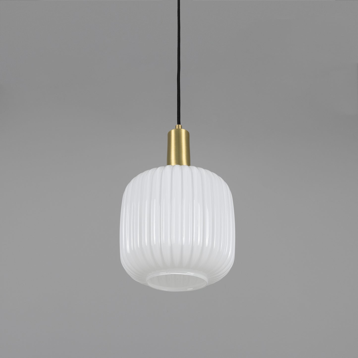 Nahla Reeded Glass and Brass Pendant