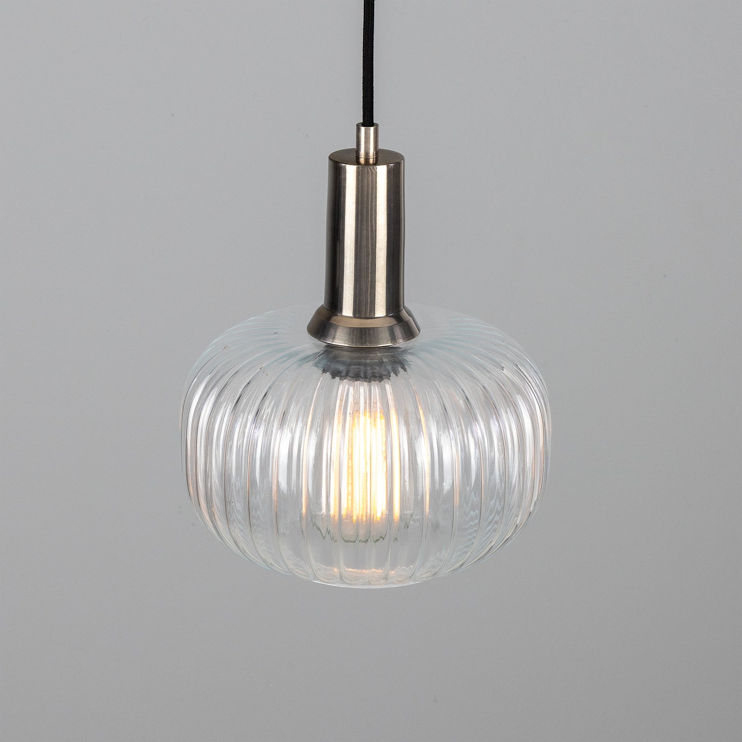 Nehir Reeded Glass and Brass Pendant