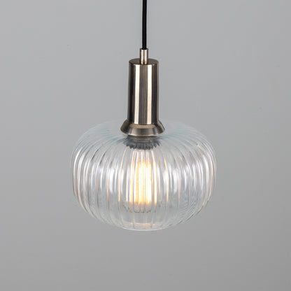 Nehir Reeded Glass and Brass Pendant