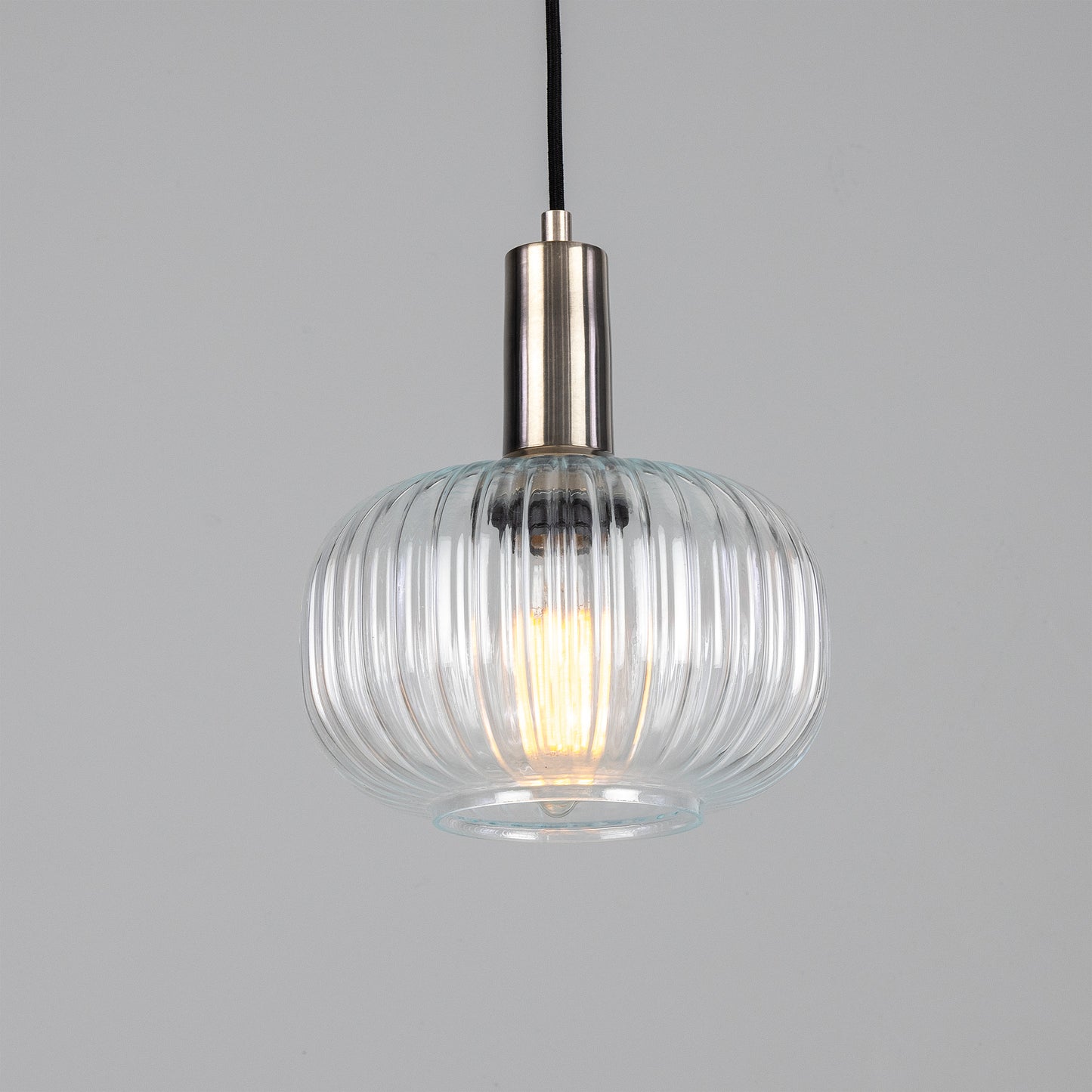 Nehir Reeded Glass and Brass Pendant