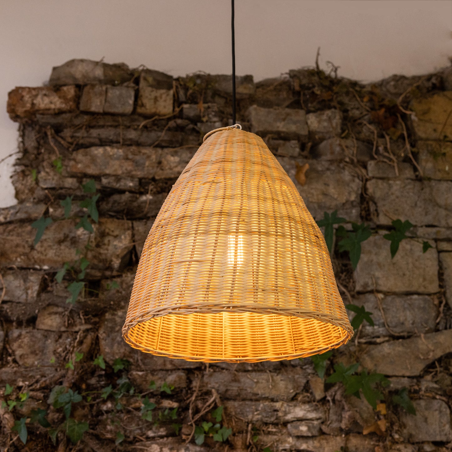 Altus Small Natural Rattan Pendant Light 40cm IP20/IP65