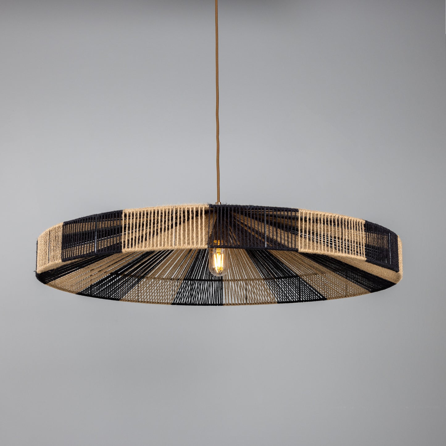 Vernon Raffia Striped Rope Pendant Light 83cm