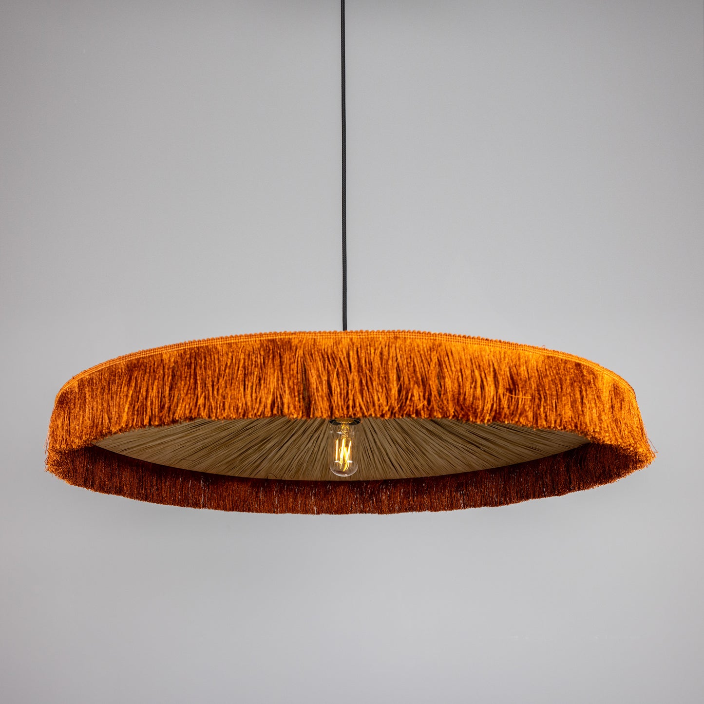 Syracuse Raffia Brick Tassel Pendant Light