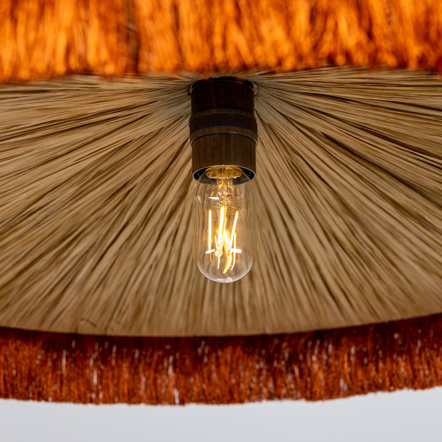 Syracuse Raffia Brick Tassel Pendant Light