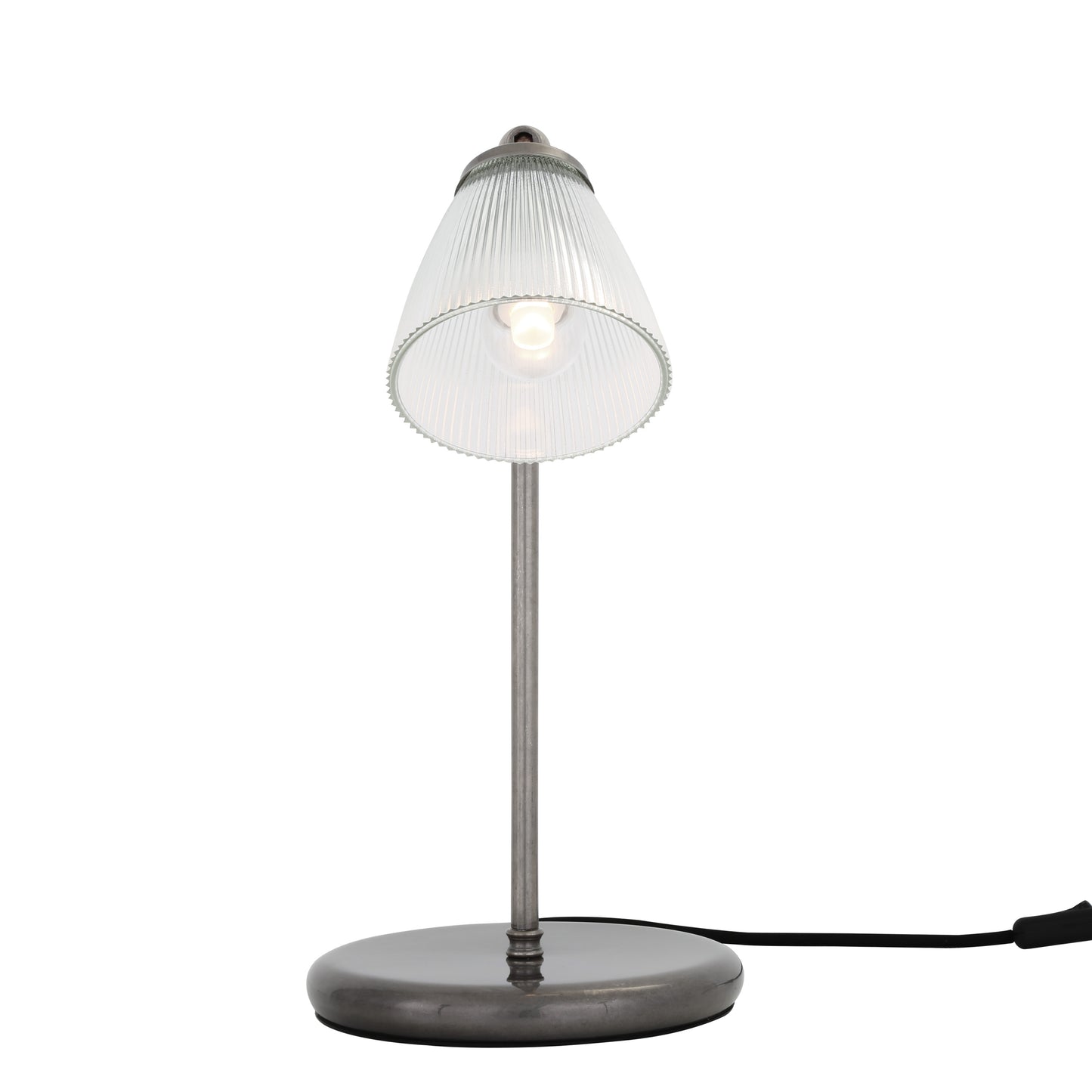 Gadar Industrial Holophane Glass Table Lamp