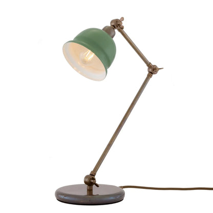 Nico Vintage Brass Table Lamp with Coloured Shade