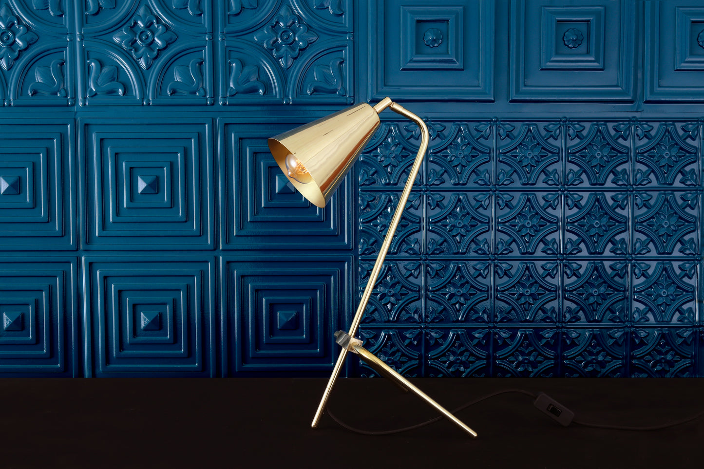 Astana Industrial Adjustable Brass Table Lamp