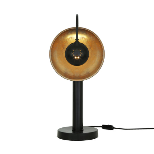 Orebro Brass Dish Pillar Table Lamp