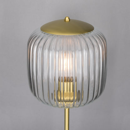 Astoria Reeded Glass and Brass Table Lamp