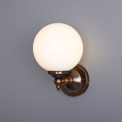 Cloghan Traditional Brass and Glass Globe Wall Light