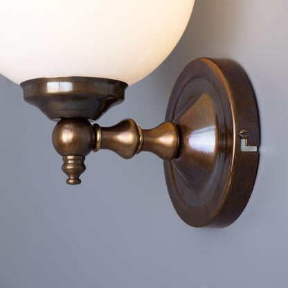 Cloghan Traditional Brass and Glass Globe Wall Light