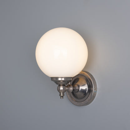 Cloghan Traditional Brass and Glass Globe Wall Light