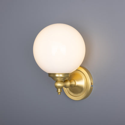 Cloghan Traditional Brass and Glass Globe Wall Light