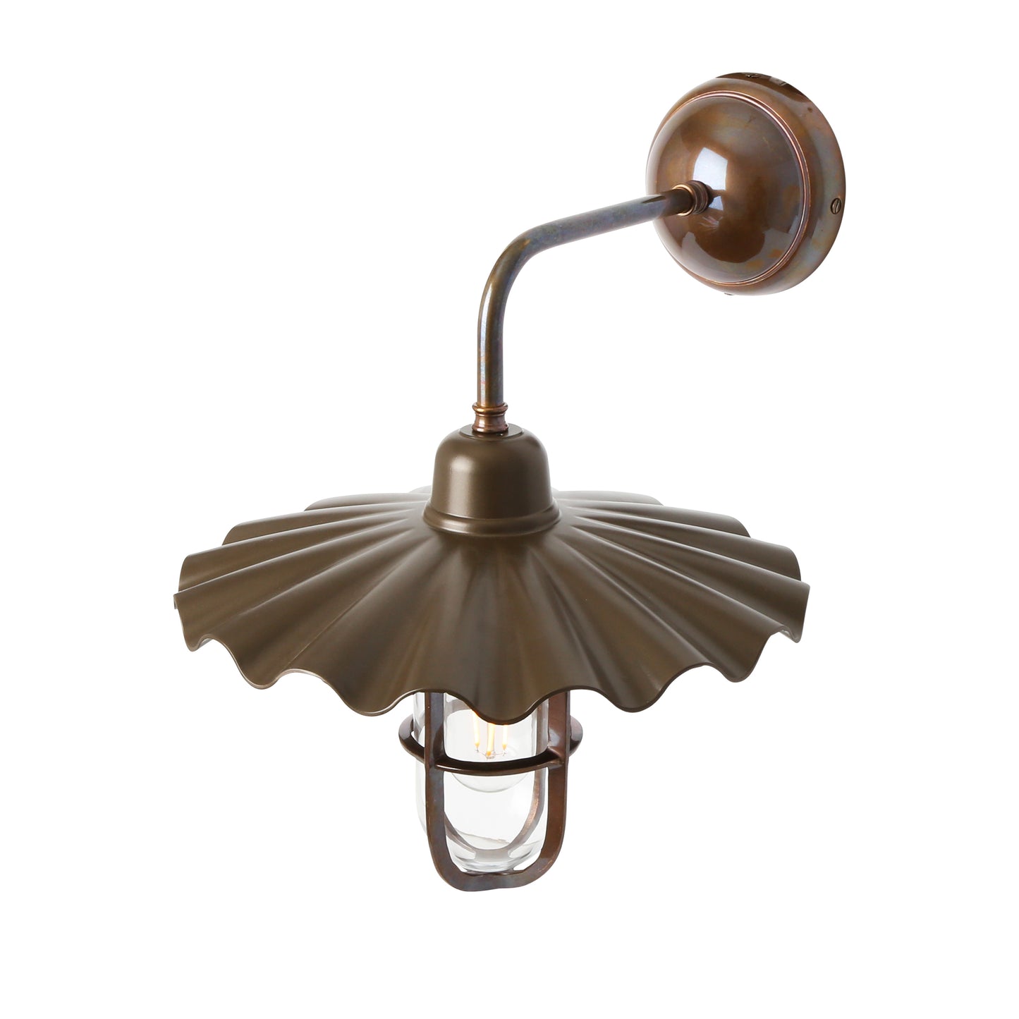 Ardle A Well Glass Bathroom Wall Light with Ripple Shade