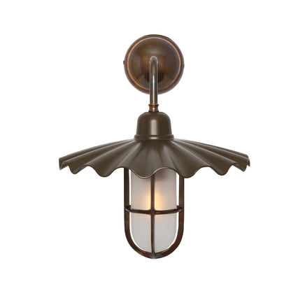 Ardle A Well Glass Bathroom Wall Light with Ripple Shade