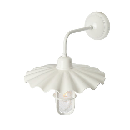 Ardle A Well Glass Bathroom Wall Light with Ripple Shade