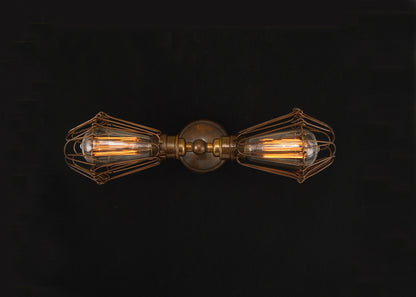 Praia Vintage Double Cage Wall Light