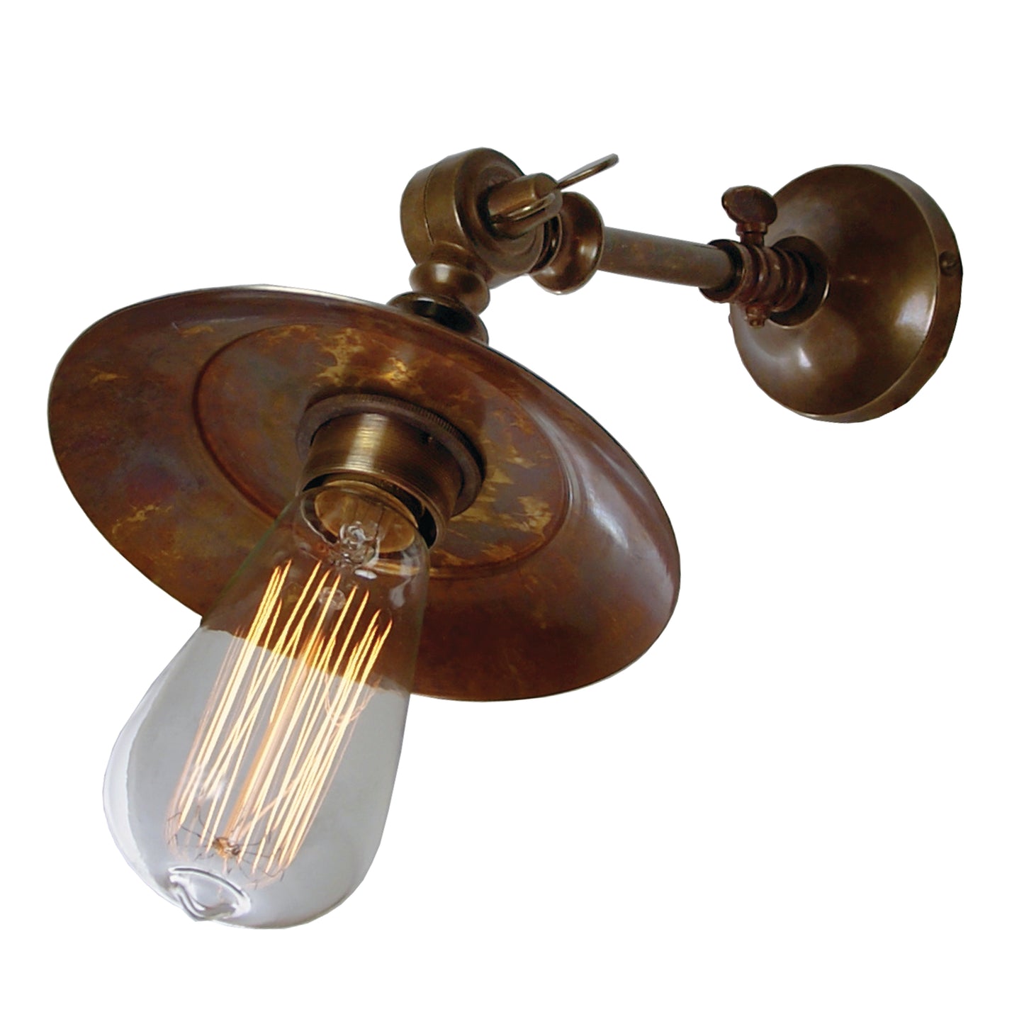 Porter Adjustable Industrial Brass Wall Light