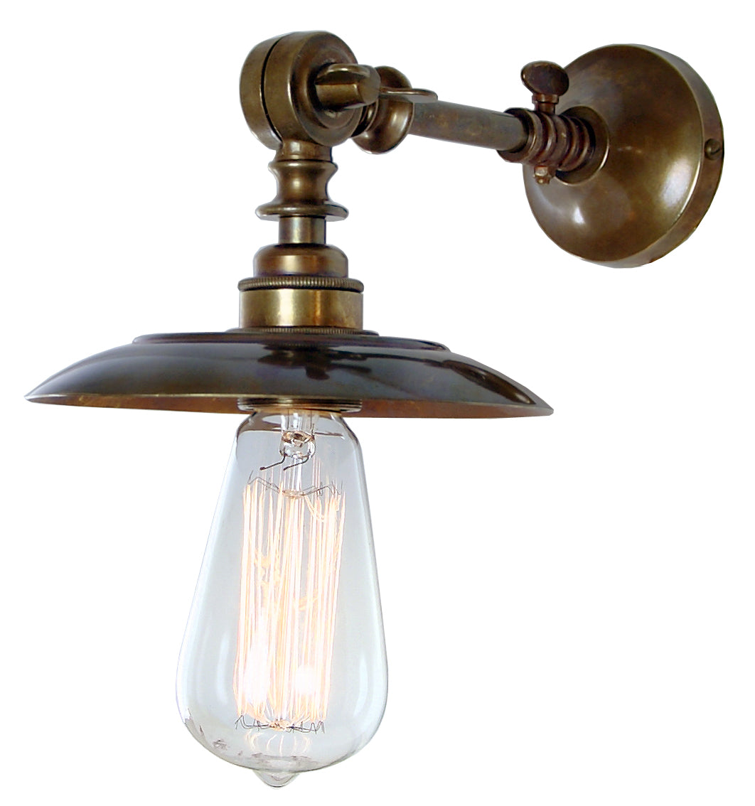 Porter Adjustable Industrial Brass Wall Light