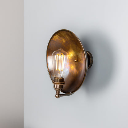 Chulainn Industrial Brass Dish Wall Light