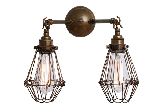 Rigo Double Cage Vintage Wall Light