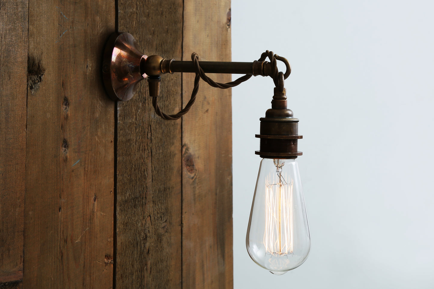 Rehau Industrial Bare Bulb Wall Light on Hook