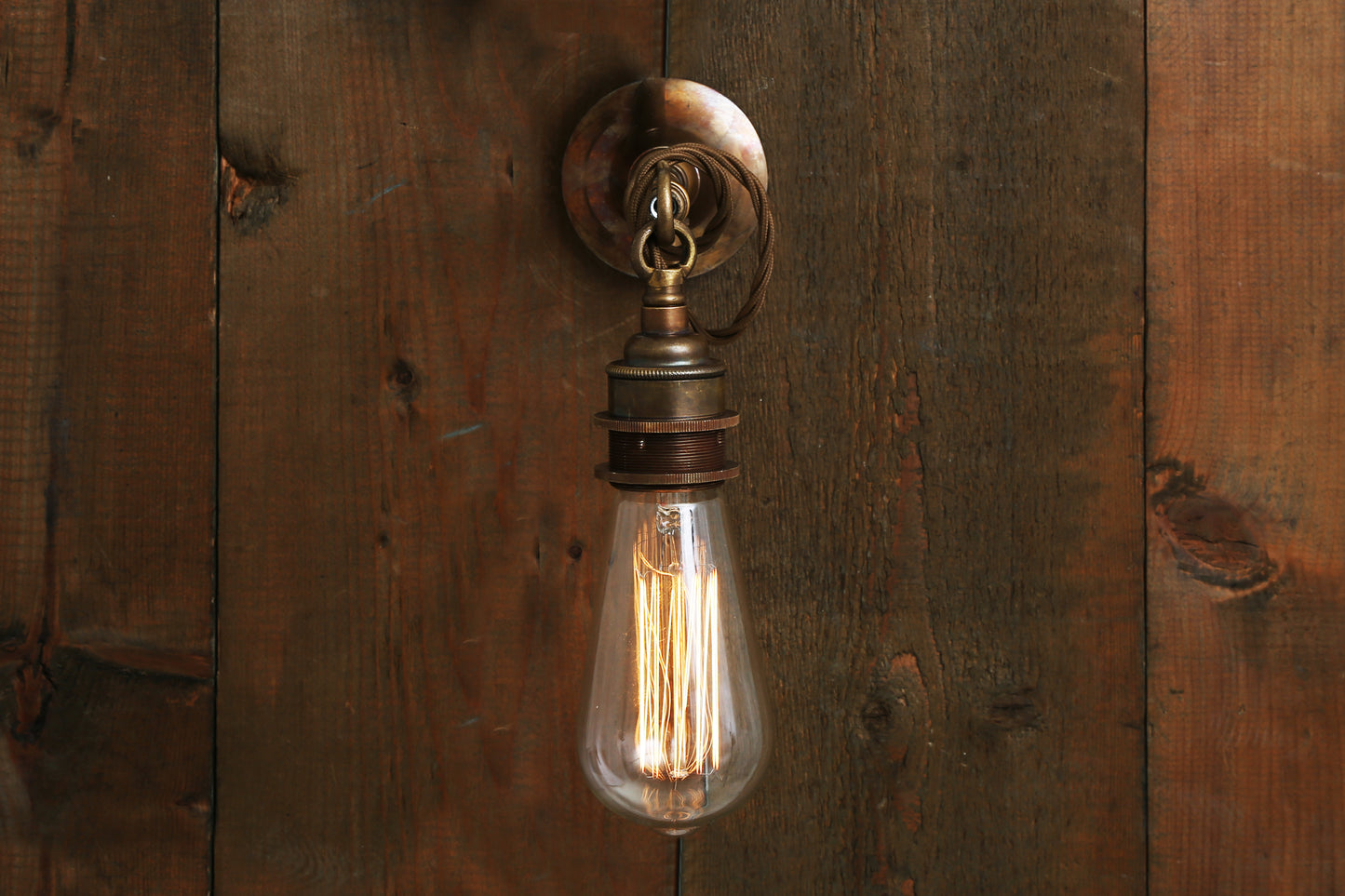 Rehau Industrial Bare Bulb Wall Light on Hook