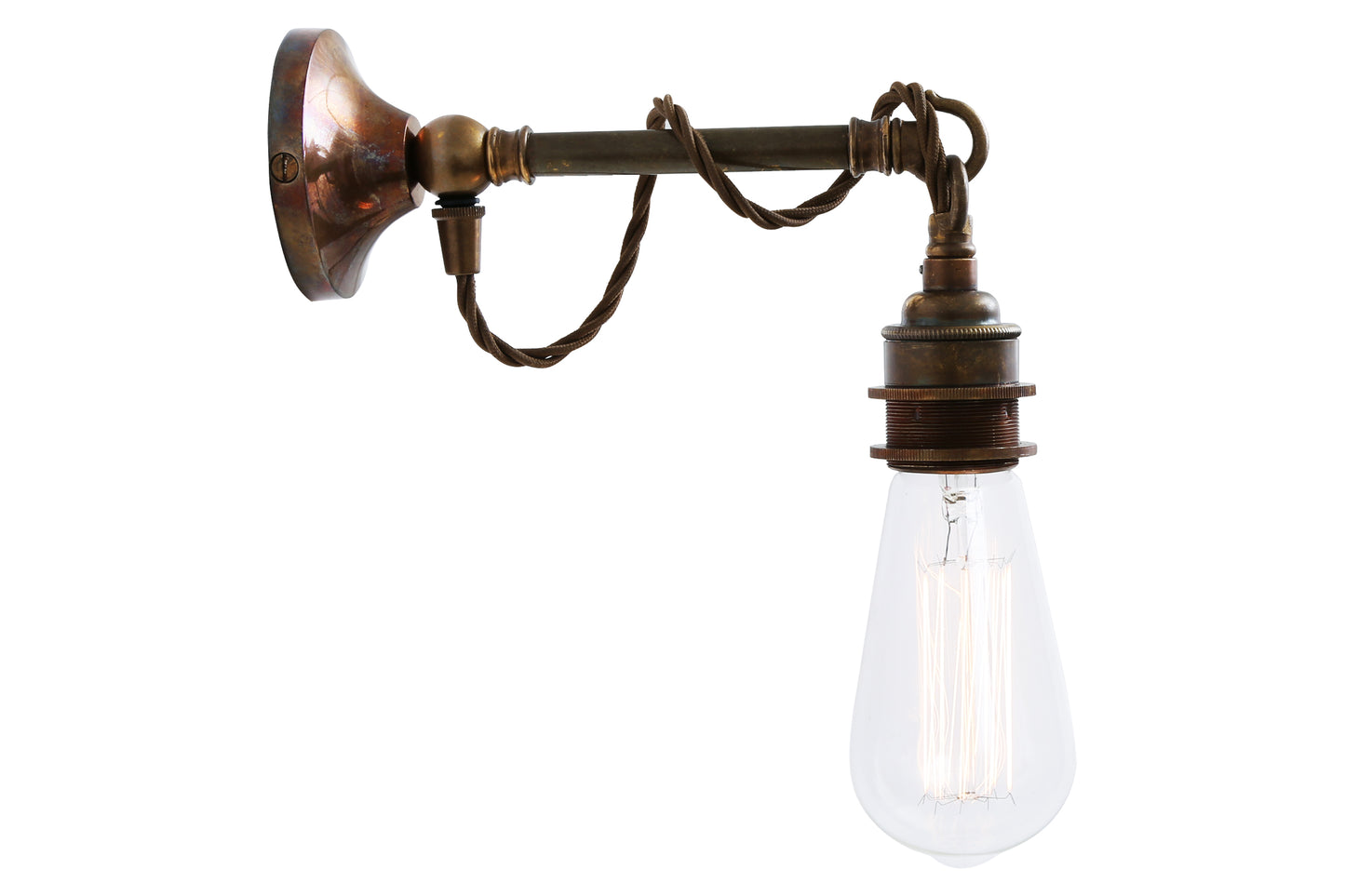Rehau Industrial Bare Bulb Wall Light on Hook