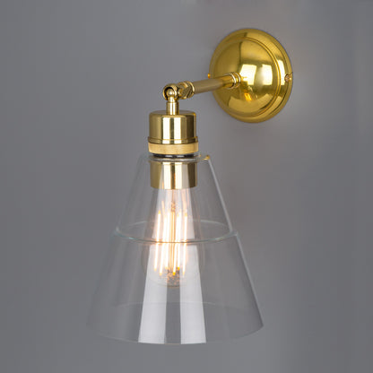Straff Vintage Clear Glass Cone Wall Light