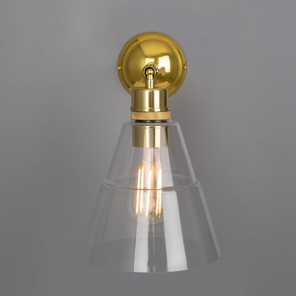 Straff Vintage Clear Glass Cone Wall Light