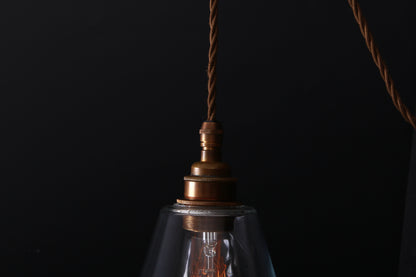 Rigale Industrial Pulley Wall Light with Stepped Glass Lamp Shade