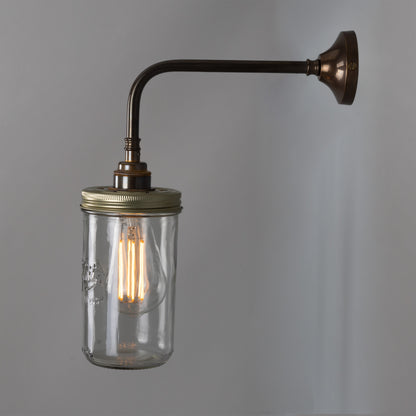 Vintage Jam Jar Glass Wall Light