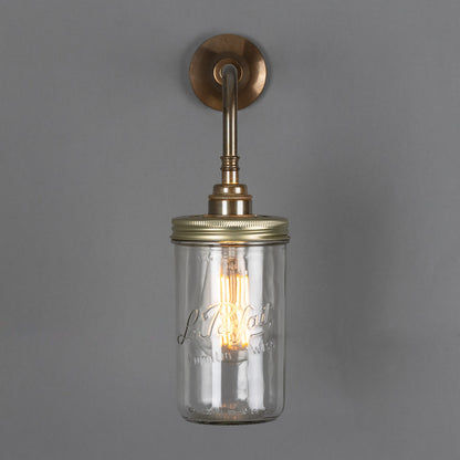 Vintage Jam Jar Glass Wall Light